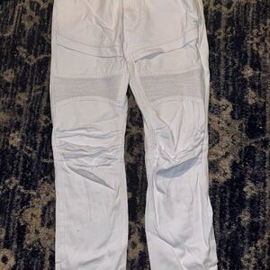 Stylish White Biker Pants